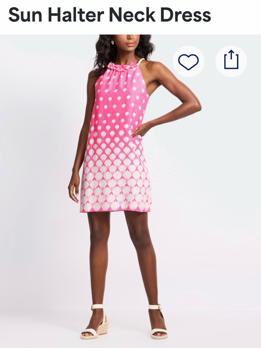 Maggy London Pink and White Halter Shift Dress